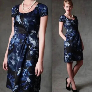 Banana Republic Mad Men Collection Blue Begonia Dress Size 4